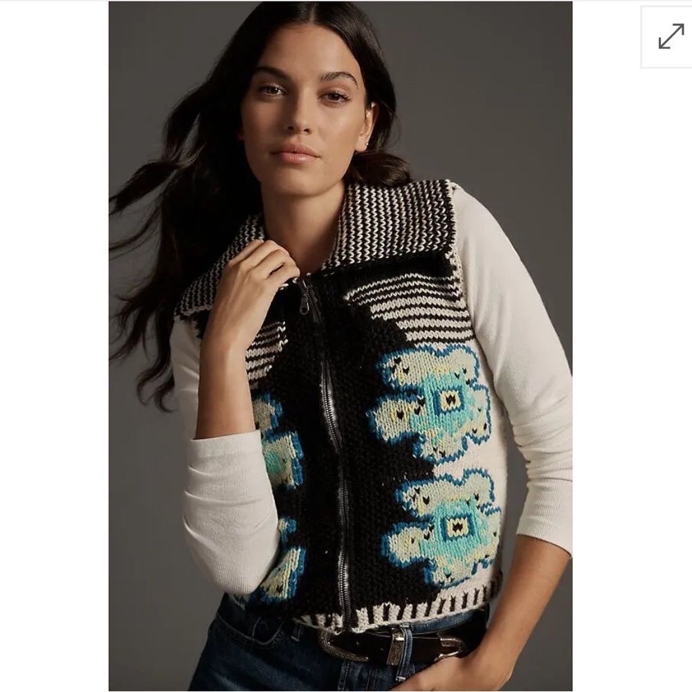MANDINGA Alpes Hand-Knit Sweater Vest size M
